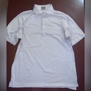 Classic Men's Polo Shirt - Lavender and White Stripes